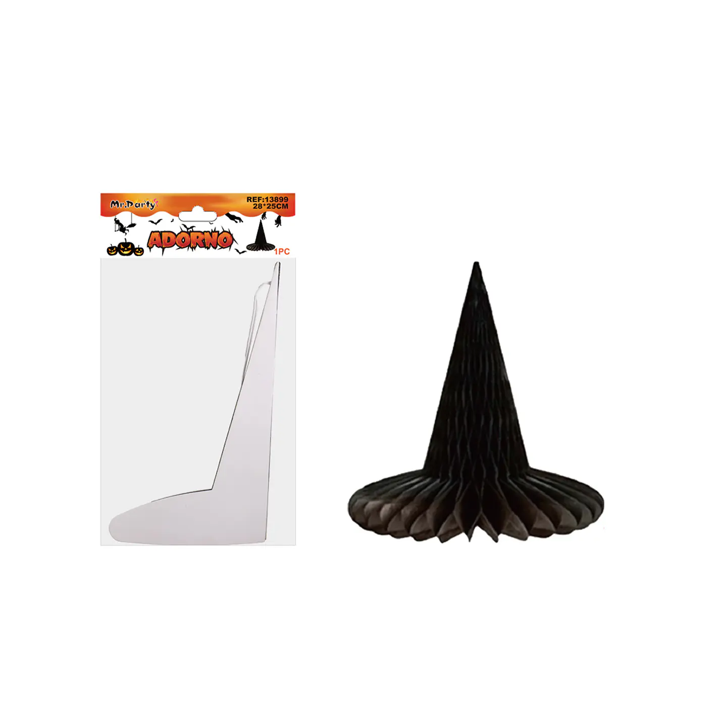 Sombrero de papel bruja Halloween 28*25cm 1