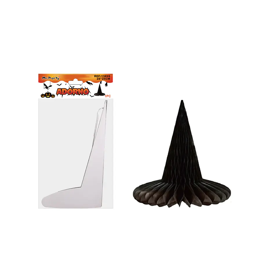Sombrero de papel bruja Halloween 28*25cm 1