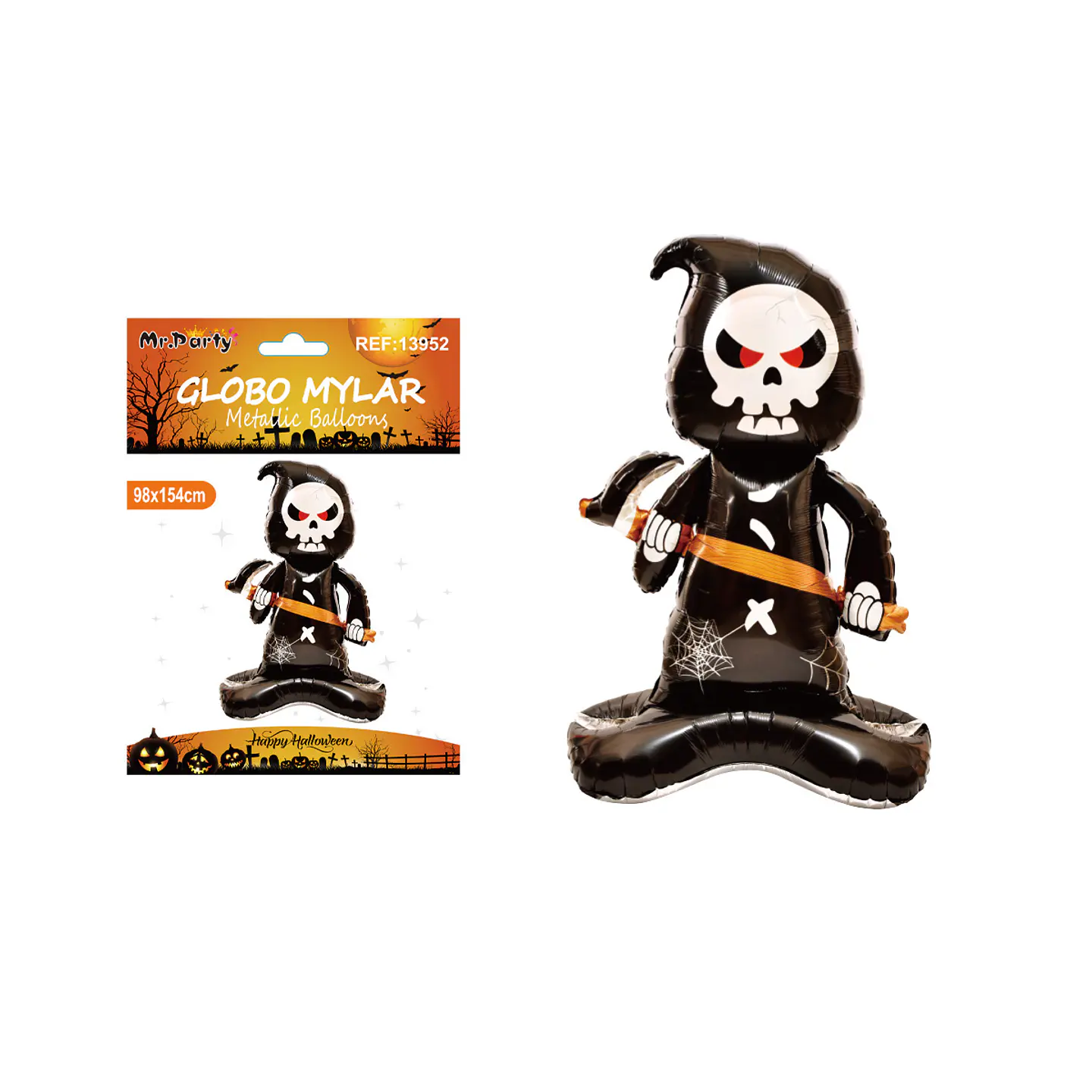 Globo mylar metálico segador de Halloween 154*98cm 1