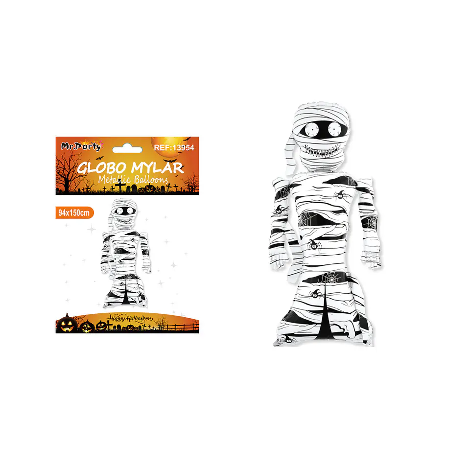 Globo mylar metálico momia de Halloween 94*150cm 1