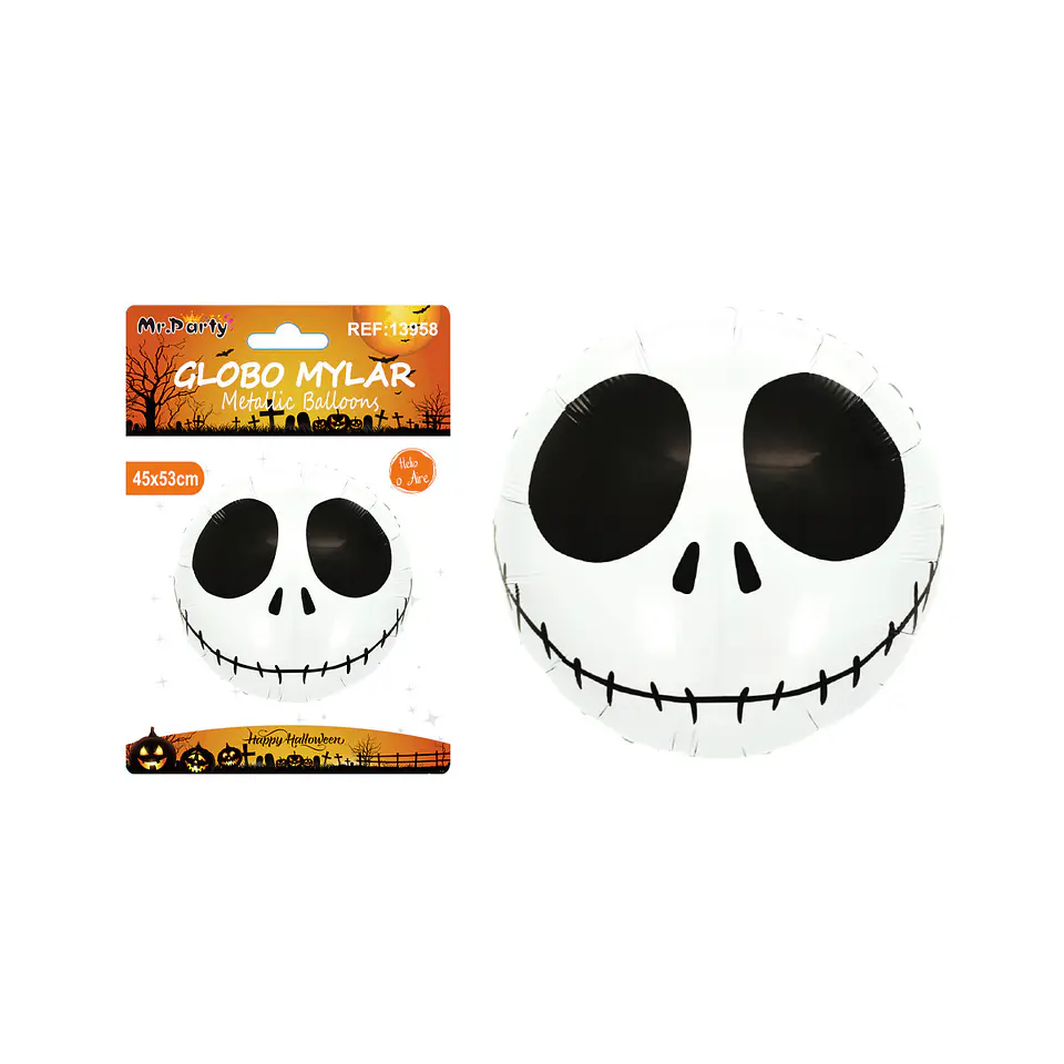 Globo mylar metálico esqueleto de Halloween 45*53cm 1