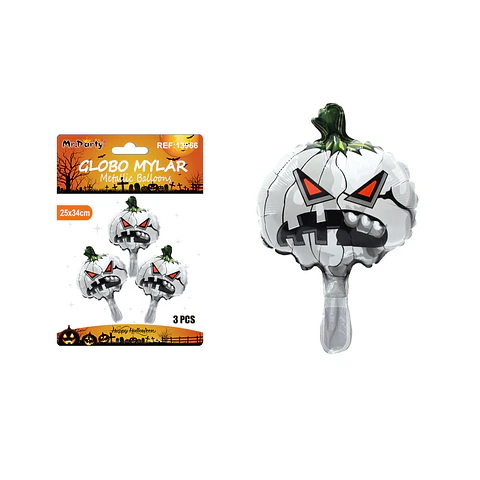 Globo mylar metálico mini calabaza de Halloween 30*41cm 3pcs