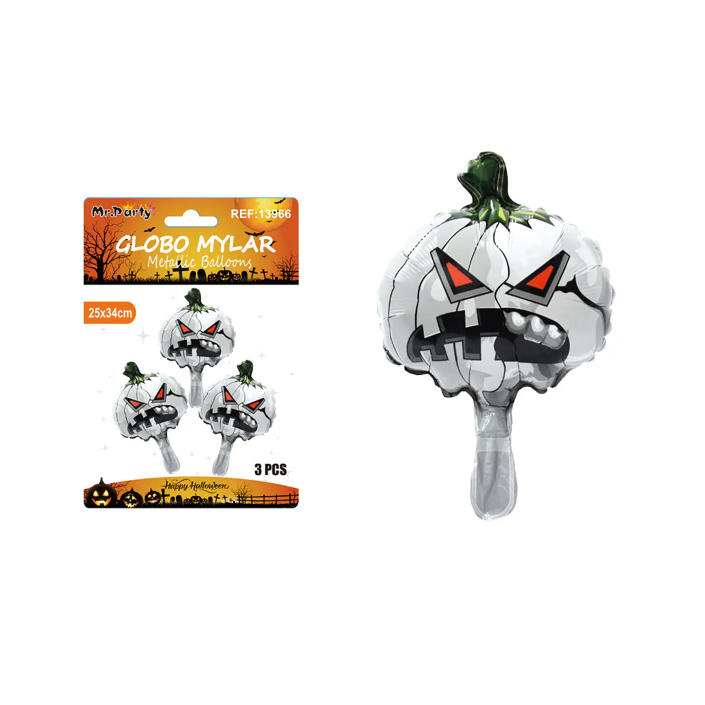 Globo mylar metálico mini calabaza de Halloween 30*41cm 3pcs 1
