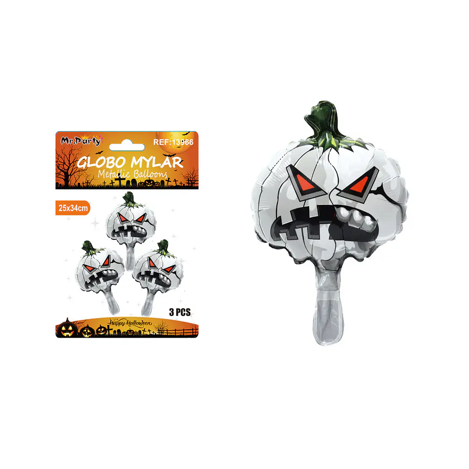 Globo mylar metálico mini calabaza de Halloween 30*41cm 3pcs 1