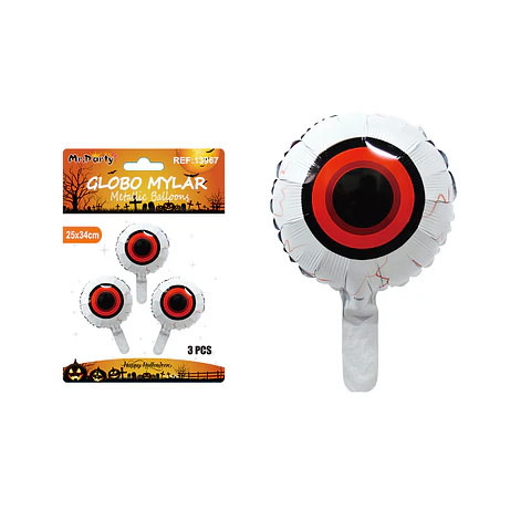 Globo mylar metálico mini ojo de Halloween 30*41cm 3pcs