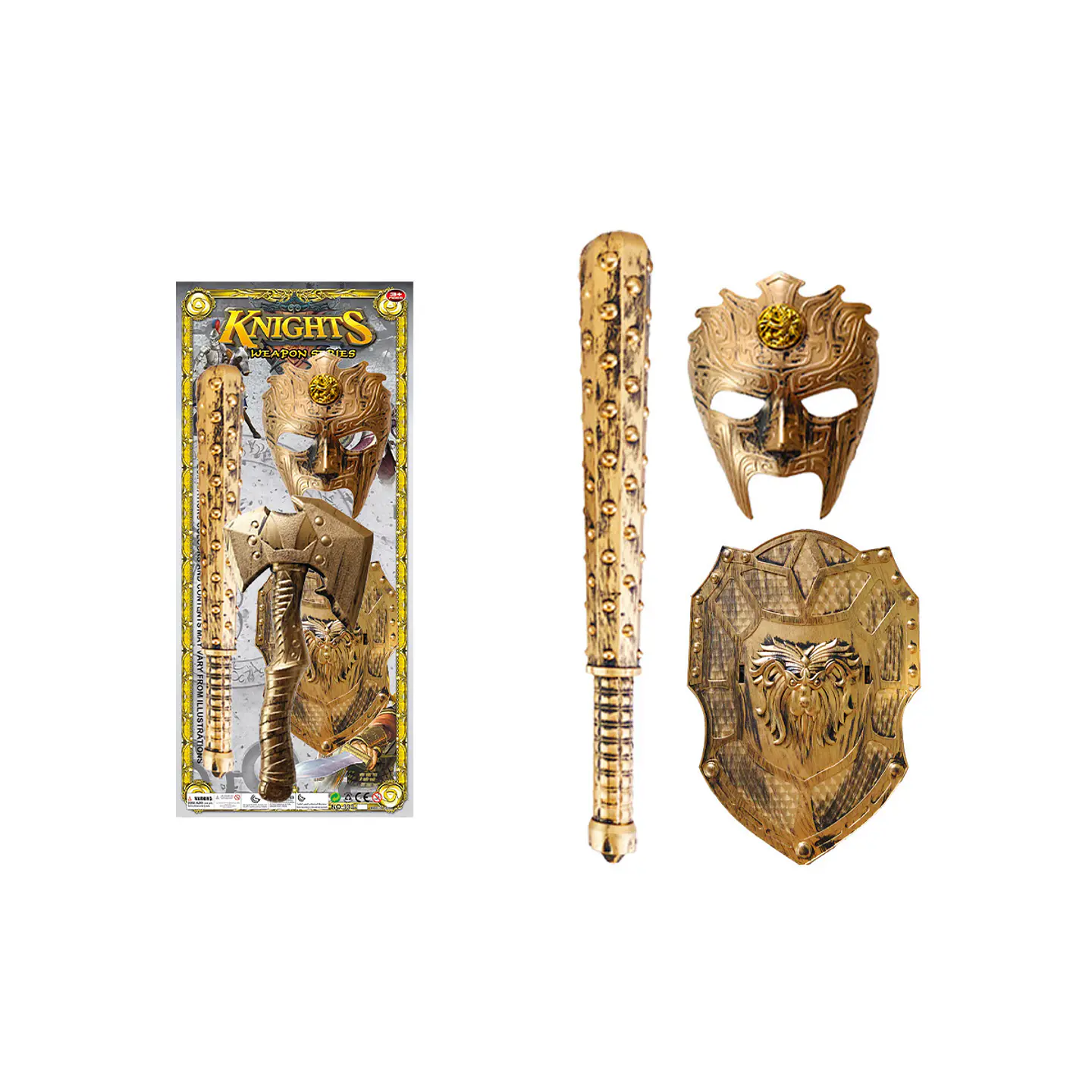 Set de máscara, escudo y garrote Halloween 1
