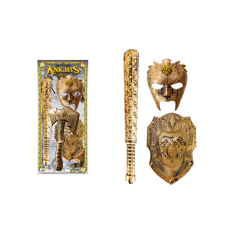 Set de máscara, escudo y garrote Halloween