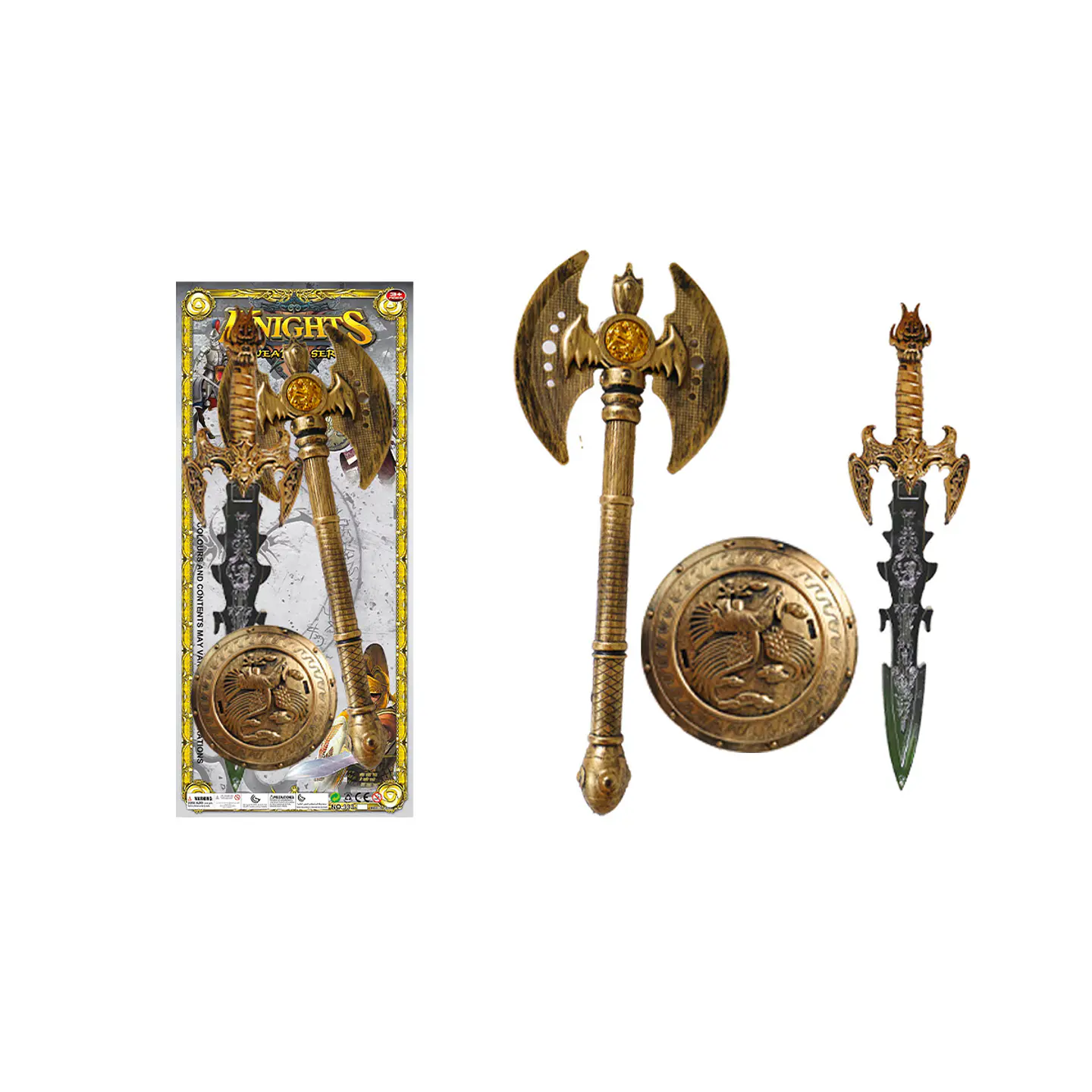 Set de espada, escudo y hacha Halloween 1