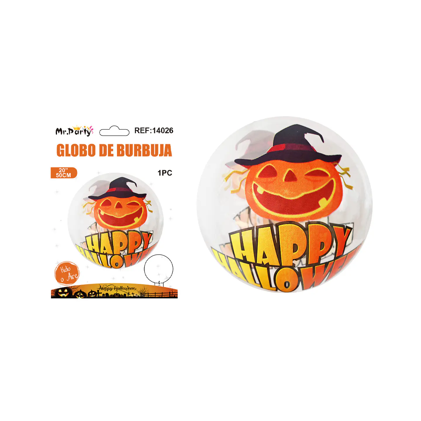 Globo burbuja de Halloween 50cm 1