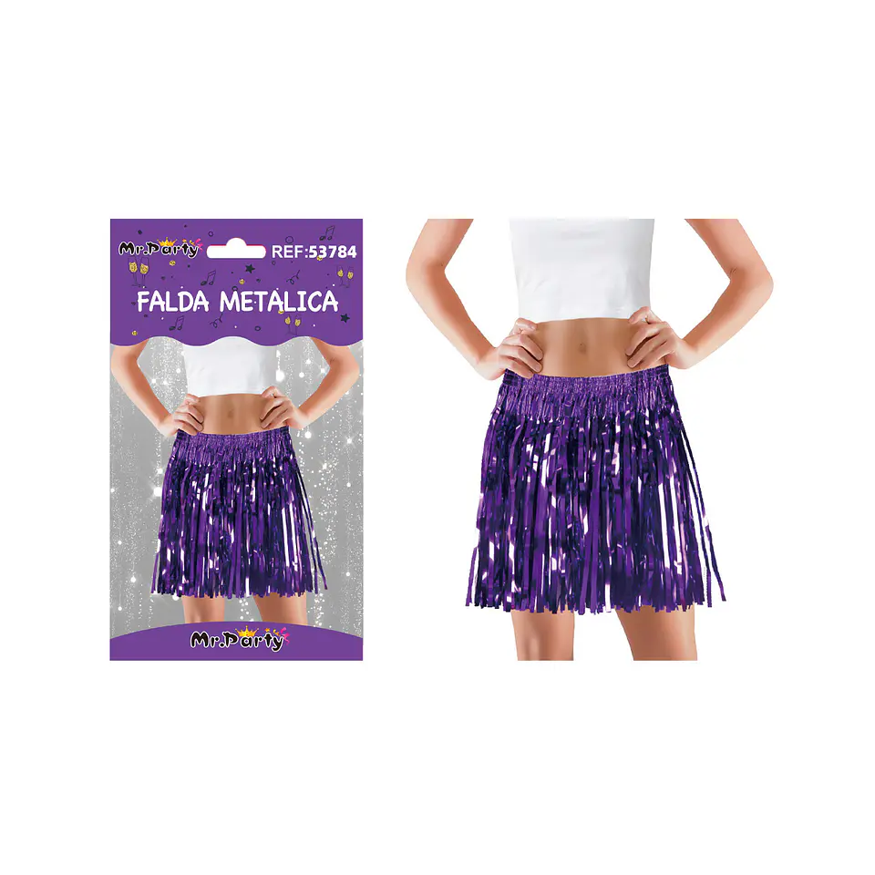 Tutú de flecos Halloween doble capa morado 40cm 1