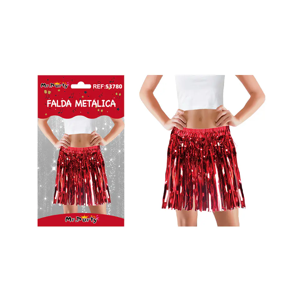 Tutú de flecos Halloween doble capa rojo 40cm 1