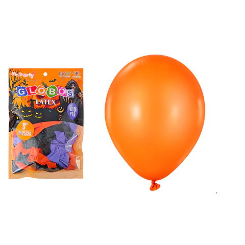 Globos de látex Halloween naranja, morado y negro 1.5g 10 pulgadas/25cm 100pcs