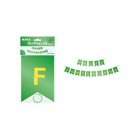 Guirnalda feliz cumpleaños verde 12*17cm