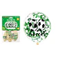 Globos de látex con confetti redondo verde fútbol 30cm 3pcs - Miniatura 1