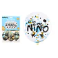 Globos de látex con confetti redondo dorado y azul baby shower 30cm 3pcs - Miniatura 1