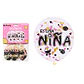 Globos de látex con confetti redondo dorado y rosado baby shower 30cm 3pcs - Miniatura 1
