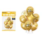 Set de globos metálico dorado feliz cumpleaños 8pcs - Miniatura 1