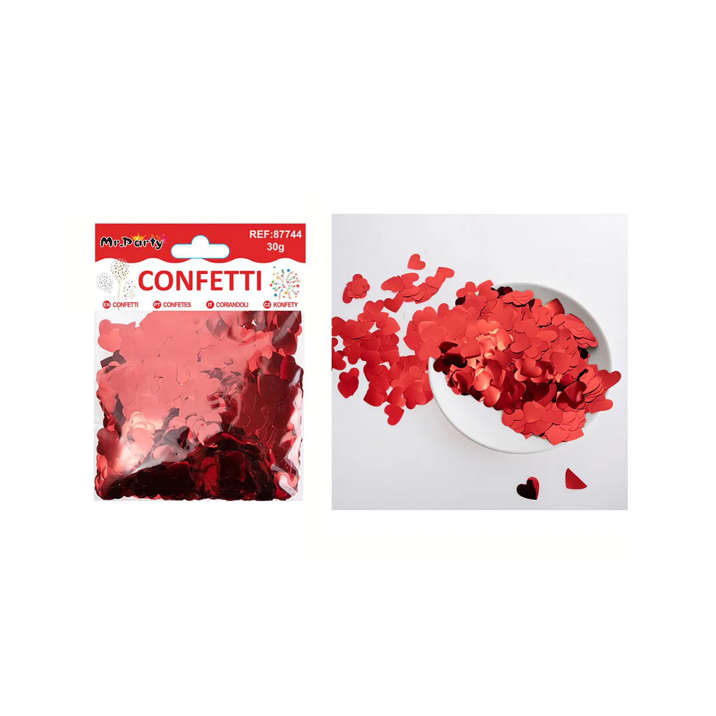 Confetti metálico redonda rojo 30g 1