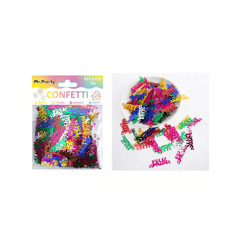 Confetti metálico de feliz cumpleaños colores surtidos 30g 1