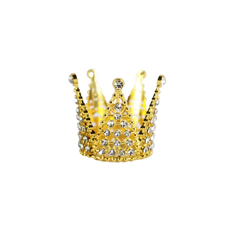 Corona de princesa aleación dorado diamantes 3.3*3.5cm