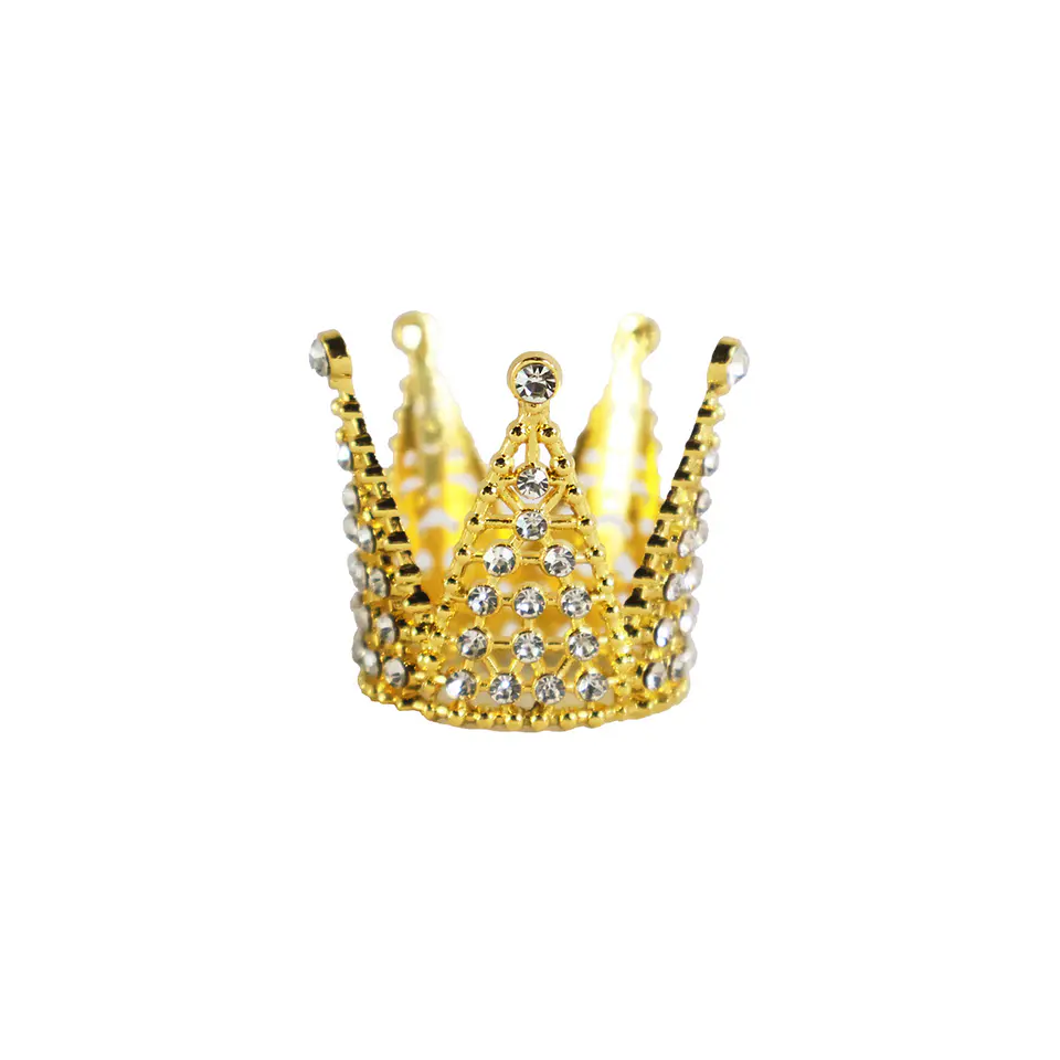 Corona de princesa aleación dorado diamantes 3.3*3.5cm 1