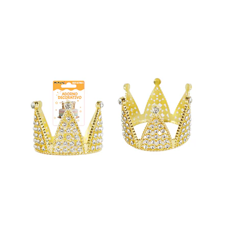 Corona de princesa aleación dorado diamantes 6.5*5*7.5cm