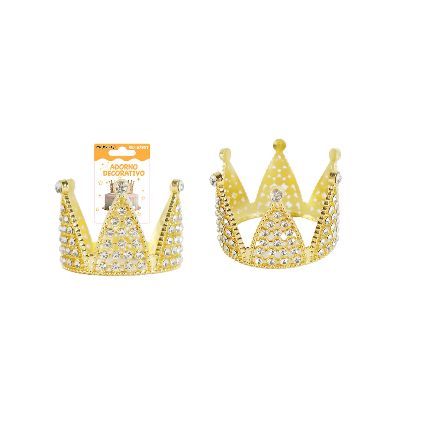 Corona de princesa aleación dorado diamantes 6.5*5*7.5cm 1