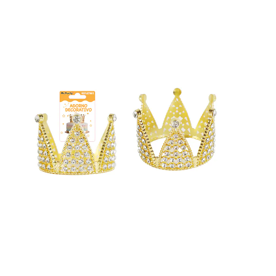 Corona de princesa aleación dorado diamantes 6.5*5*7.5cm 1