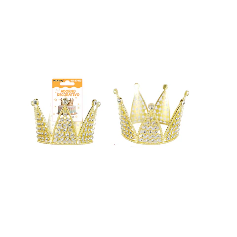 Corona de princesa aleación dorado diamantes 7.5*5.5*9.5cm