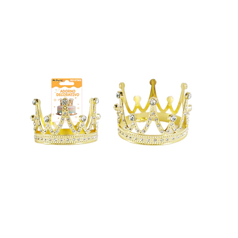 Corona de princesa aleación dorado diamantes 7*4cm