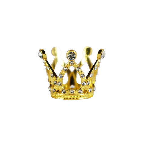 Corona mini de princesa aleación dorado diamantes 3.2*3.5cm