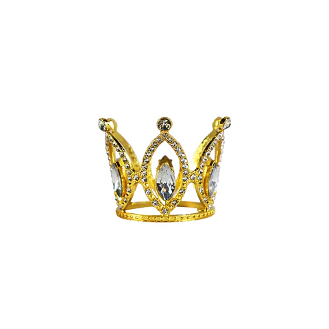Corona de princesa aleación dorado diamantes 5*5cm