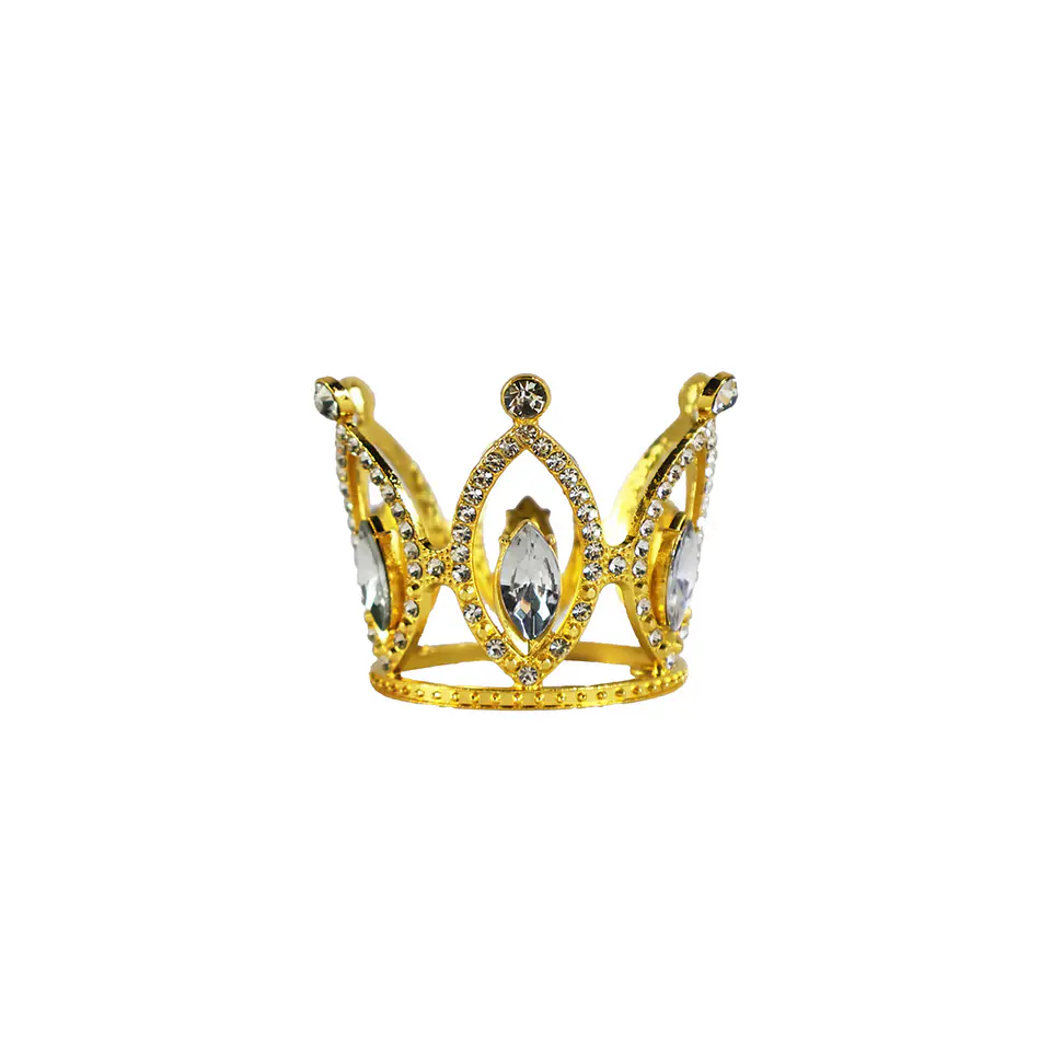 Corona de princesa aleación dorado diamantes 5*5cm 1
