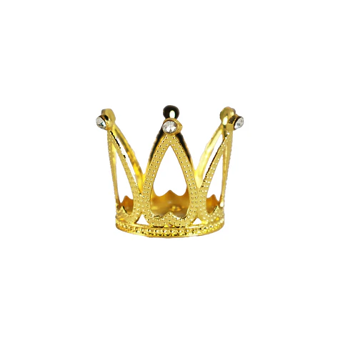 Corona mini de princesa aleación dorado diamantes 3.3*3.5cm
