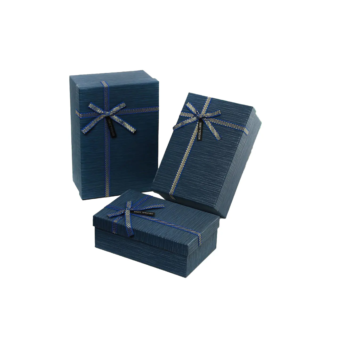 Caja de regalo rectangular azul marino 3pcs 1