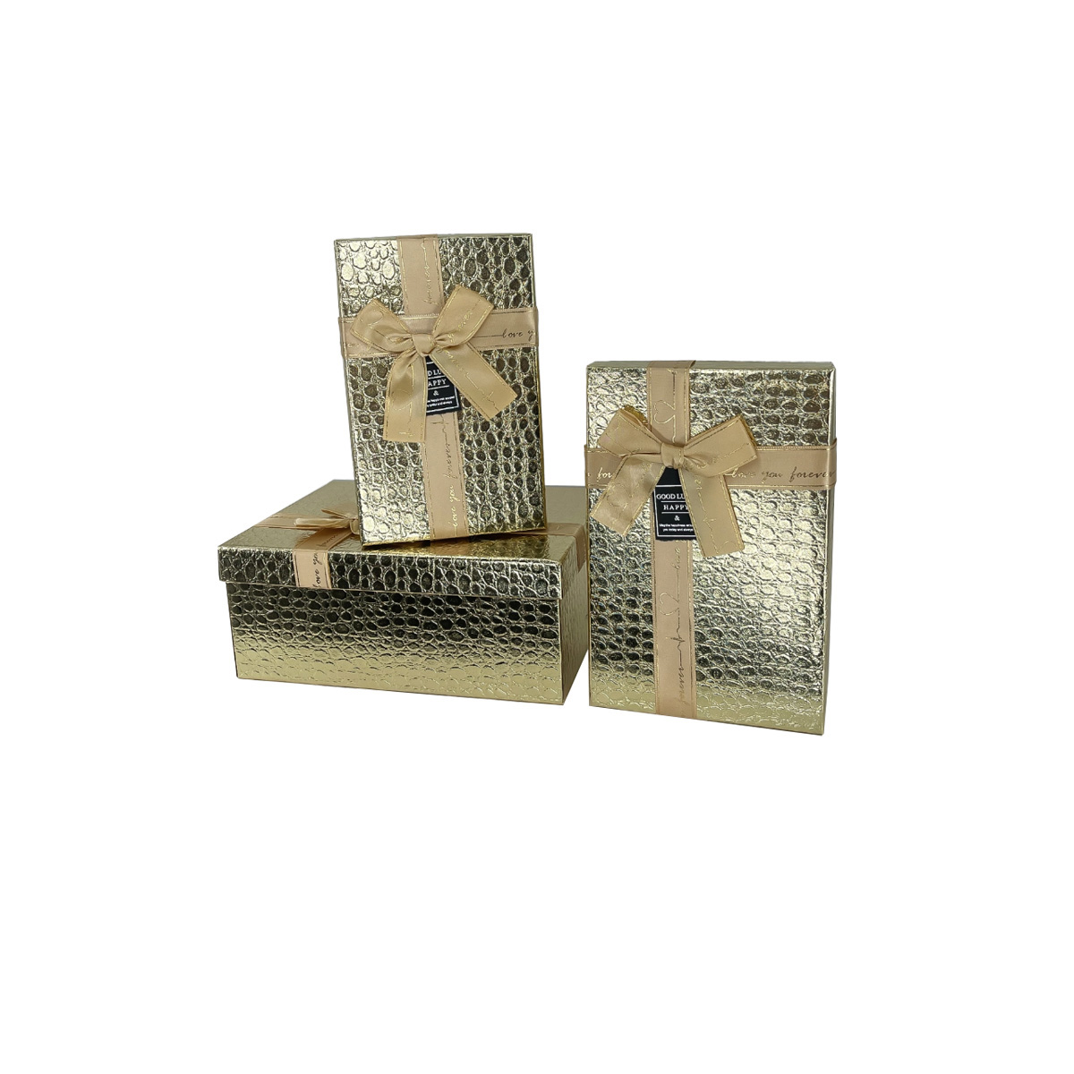 Caja de regalo rectangular dorado 3pcs