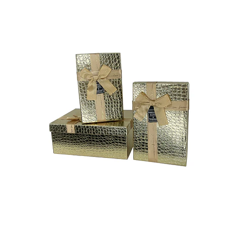 Caja de regalo rectangular dorado 3pcs