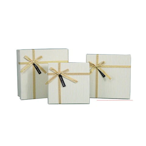 Caja de regalo cuadrada beige 3pcs