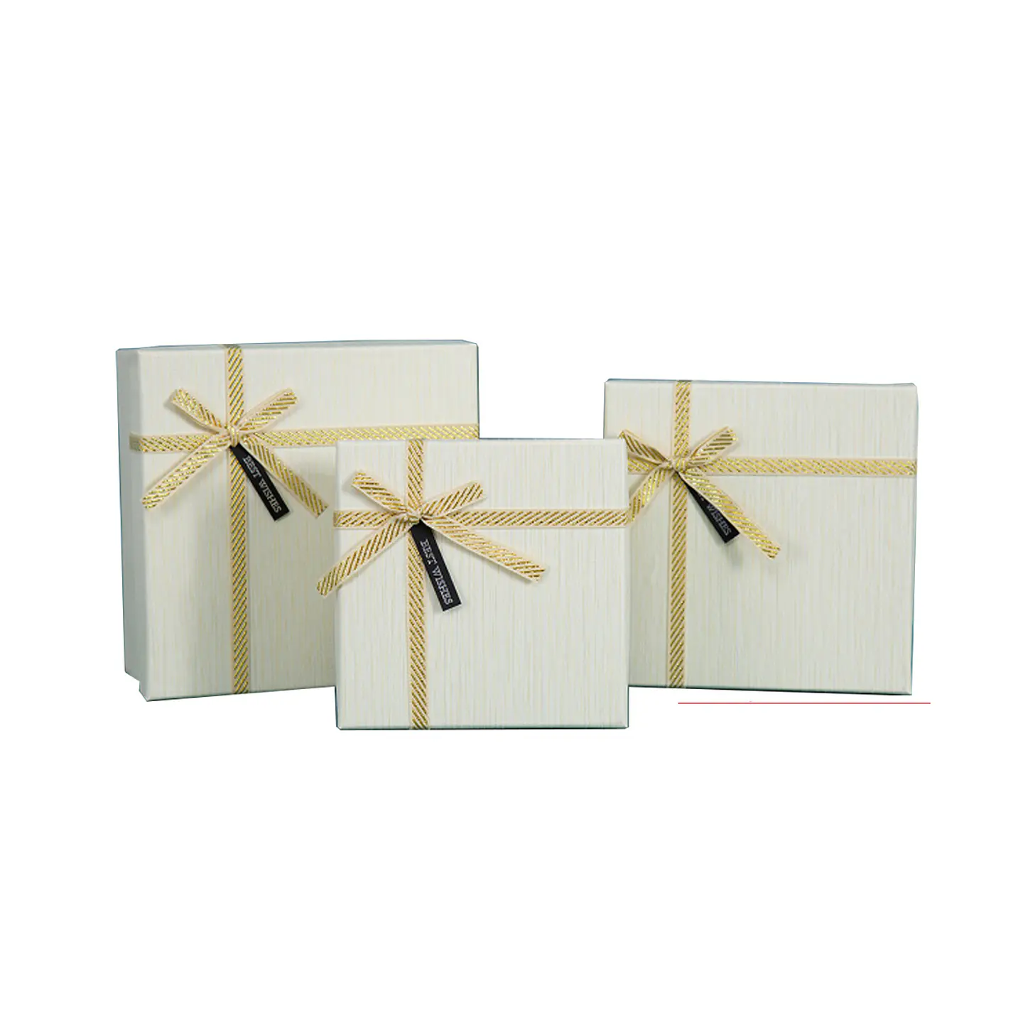 Caja de regalo cuadrada beige 3pcs 1
