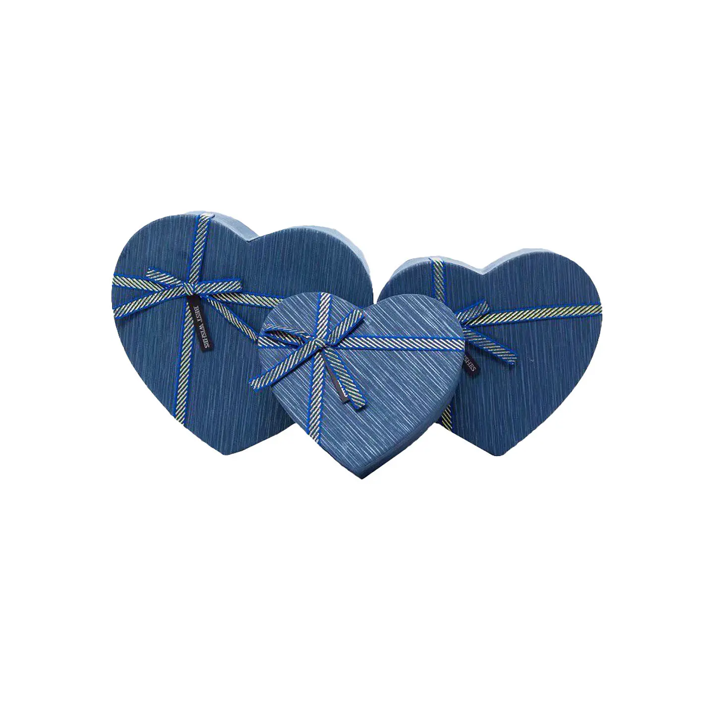 Caja de regalo corazón azul marino 3pcs 1