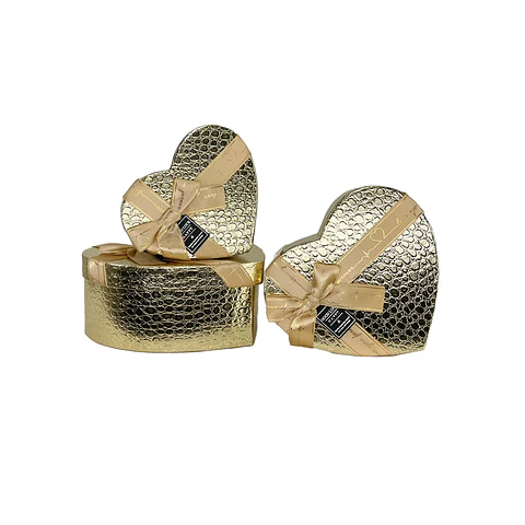 Caja de regalo corazón dorado 3pcs