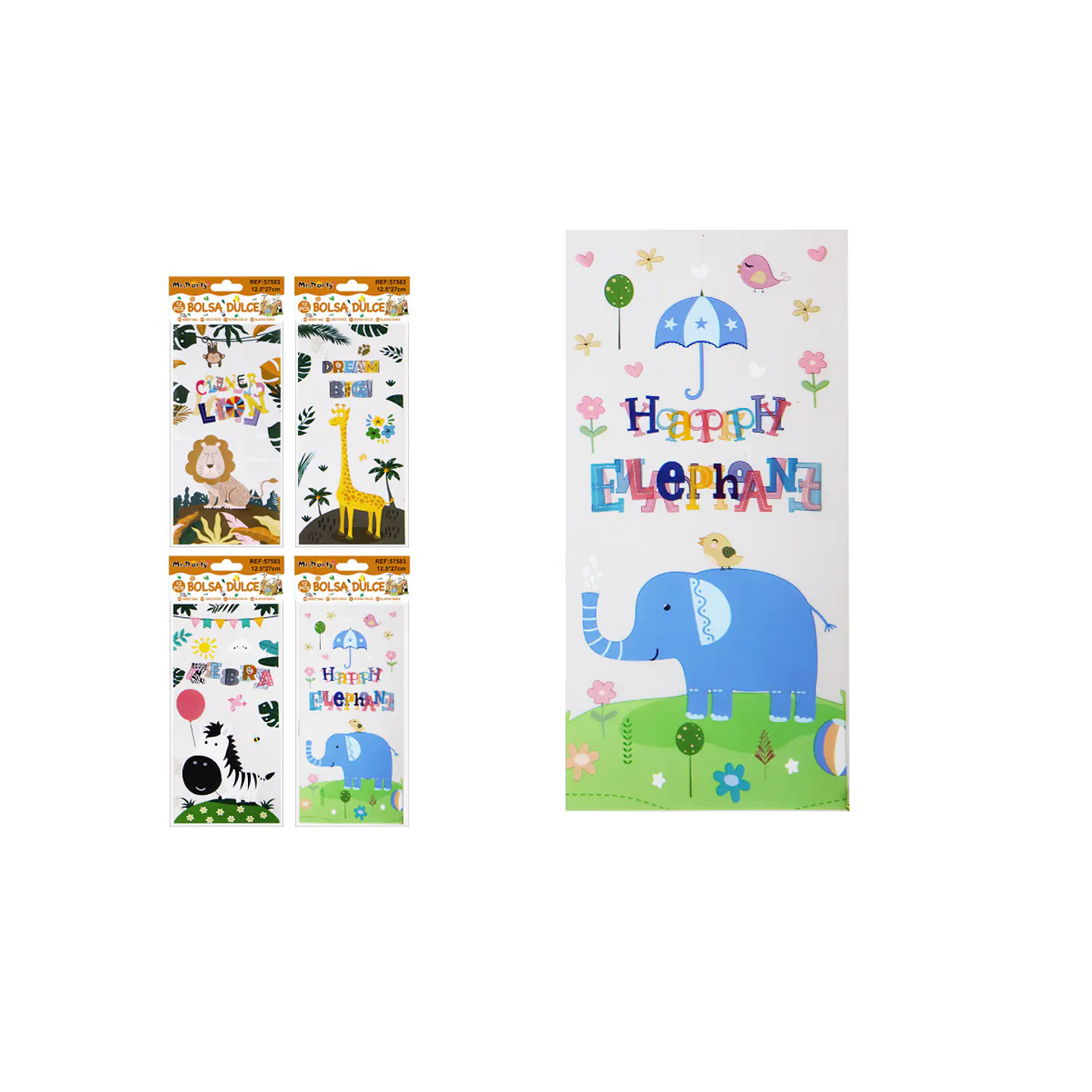 Bolsa para dulces zoológico 12.5*27cm 12pcs Diseño Aleatorio 1