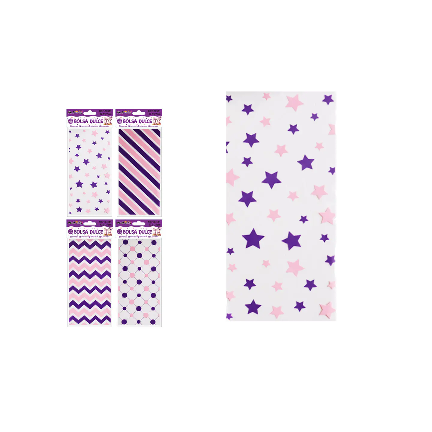 Bolsa para dulces geométrico 12.5*27cm 12pcs Diseño Aleatorio 1