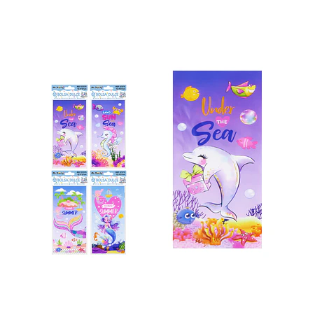 Bolsa para dulces sirena y animales del mar 12.5*27cm 12pcs Diseño Aleatorio
