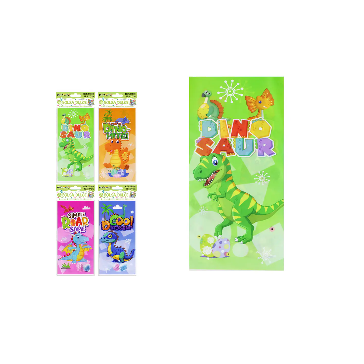 Bolsa para dulces dinosaurio 12.5*27cm 12pcs Diseño Aleatorio 1
