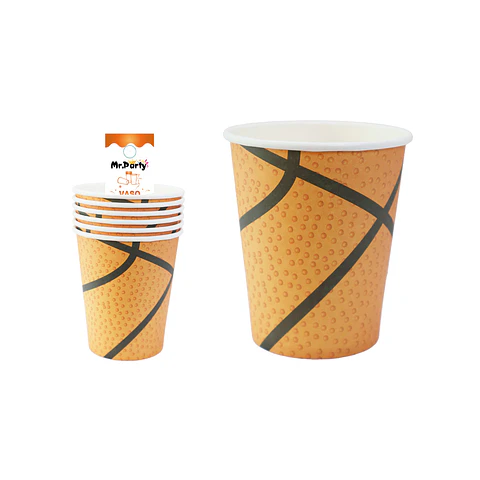 Vasos de papel baloncesto 6pcs