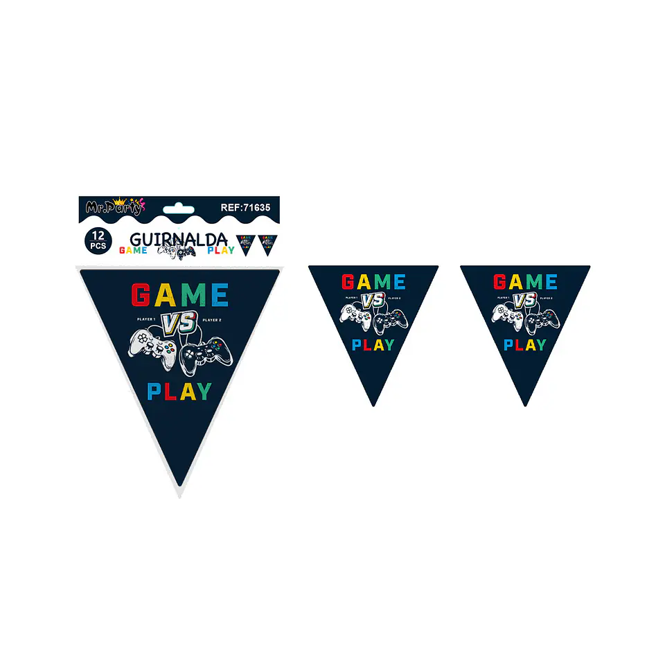 Banderines triangulares con videojuegos 6pcs 1