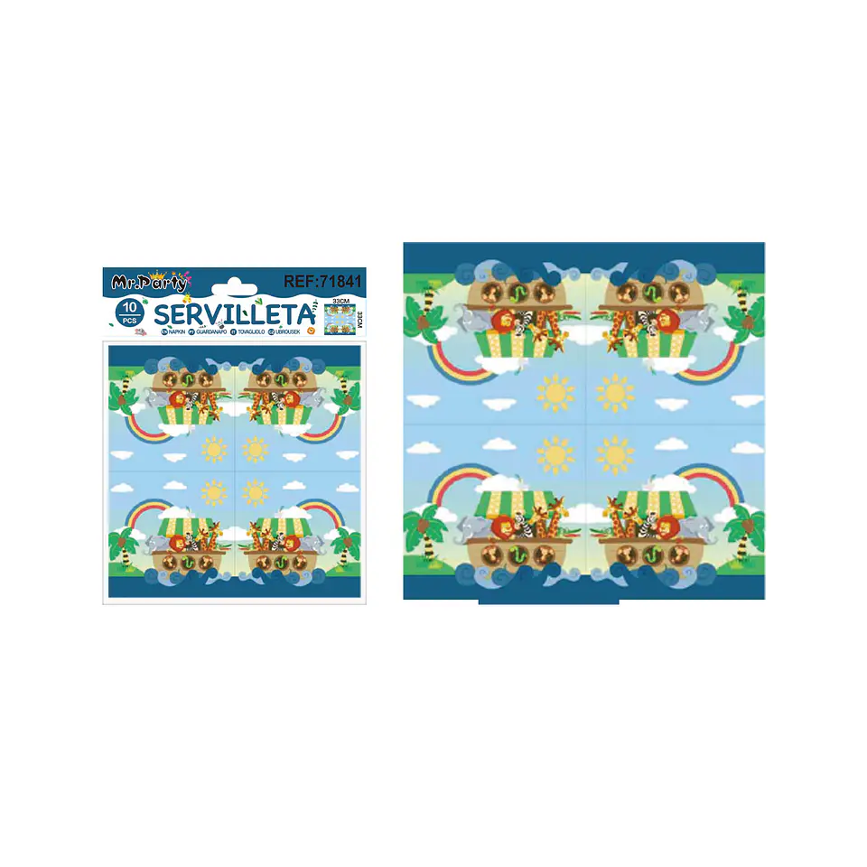 Servilletas de circo 33*33cm 10pcs 1