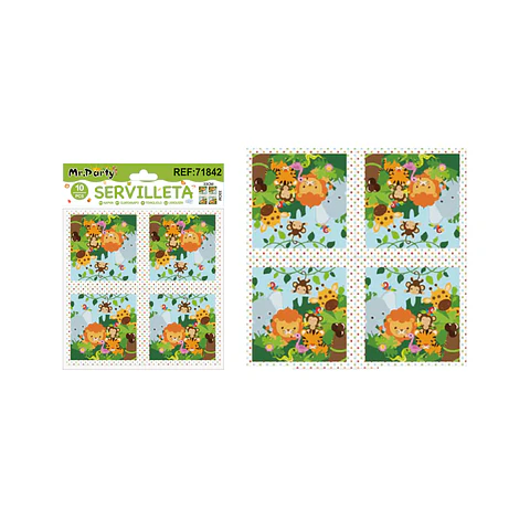 Servilletas de zoológico 33*33cm 10pcs
