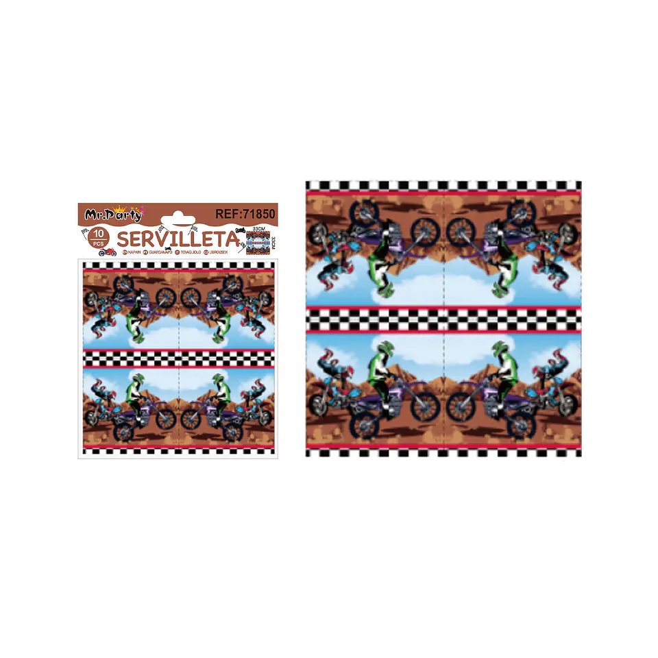 Servilletas de motocicleta 33*33cm 10pcs 1
